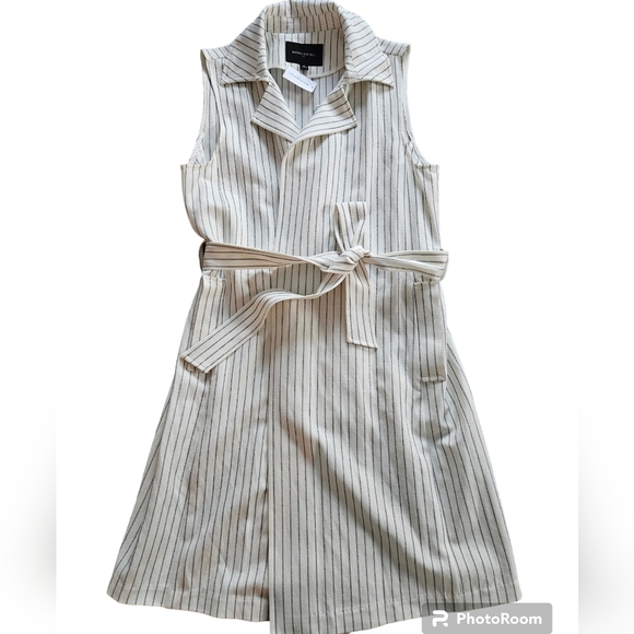 New* sz M Banana Republic long vest wrap dress Linen Blend NWT sz M medium - Picture 2 of 11